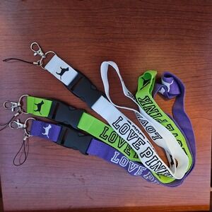 3x LOVE PINK LANYARDS ID Badge KeyChain Car ID Holder/ Keychain 3 COLORS